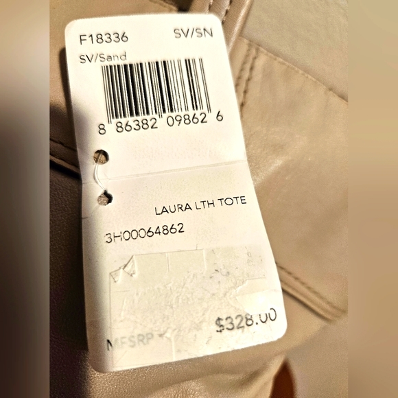 NWT COACH LAURA LEATHER TOTEstyle: F18336 – SILVER/SAND - Picture 6 of 7